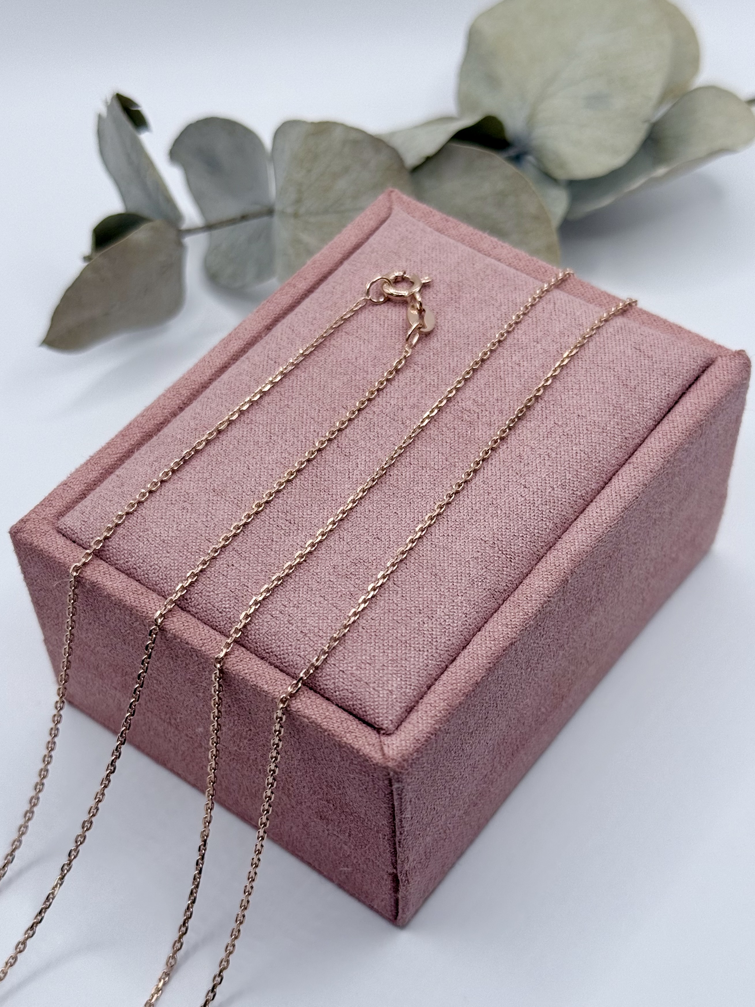 STŘÍBRNÝ ŘETÍZEK- ANKR TŘPYT ROSE GOLD 55CM